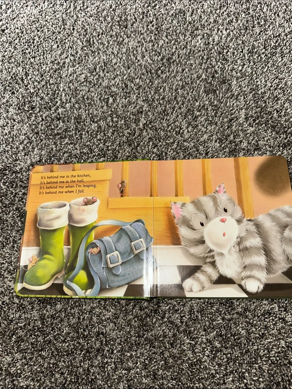 It's Following Me! Gray Kitten Board Book - Kids Learning Toy
